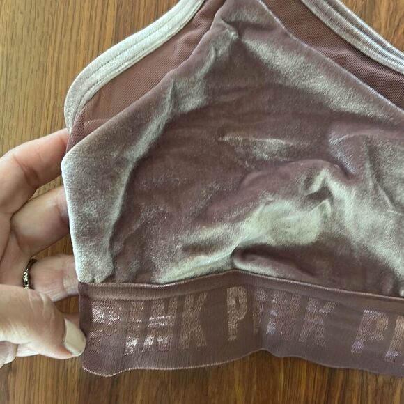 PINK Victoria's Secret mauve pink velvet bolt size S - Picture 2 of 3